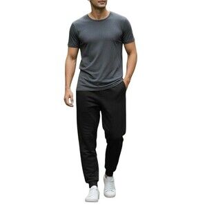 Polo Ralph Lauren Jogger Pants Mens 3XLT Black Elastic Waist Cotton Blend Cuffed